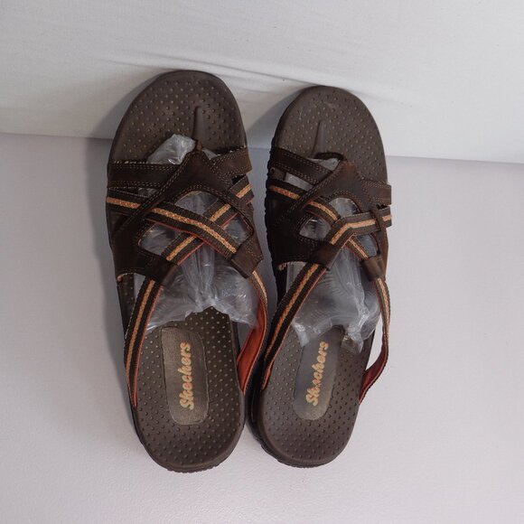 Skechers Reggae Soundstage Brown Casual Flip Flop Comfort Slides Womens Size 10 - Picture 3 of 6